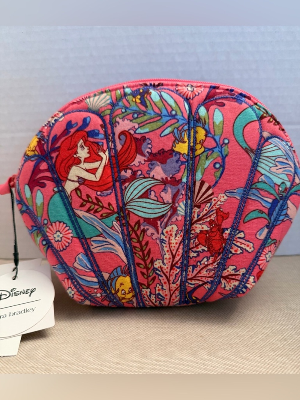 Vera Bradley Shell Cosmetic Case Ariel’s Pink Lagoon New ~ Will Receive Exact